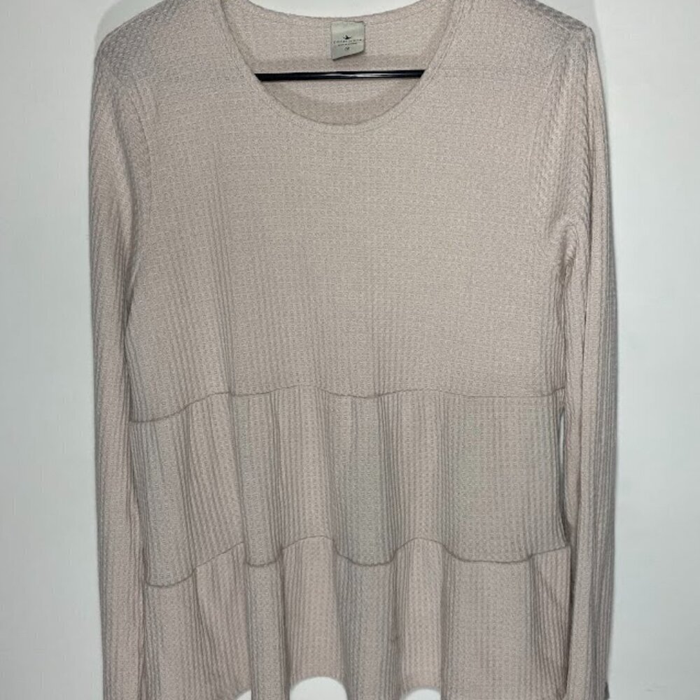 Paper Crane Blush Tiered Long Sleeve Top